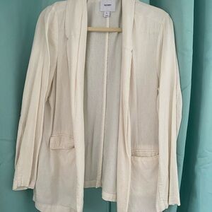 Cream Open Front Blazer